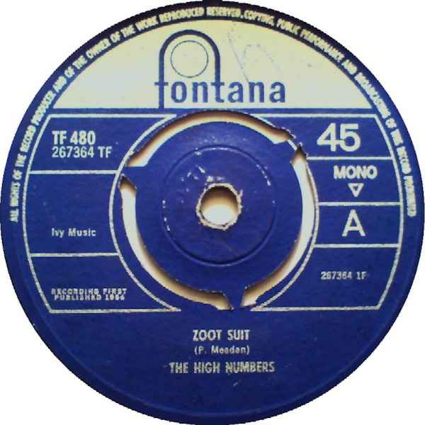 The High Numbers - Zoot Suit (7", Single, Mono, 3-P) album cover