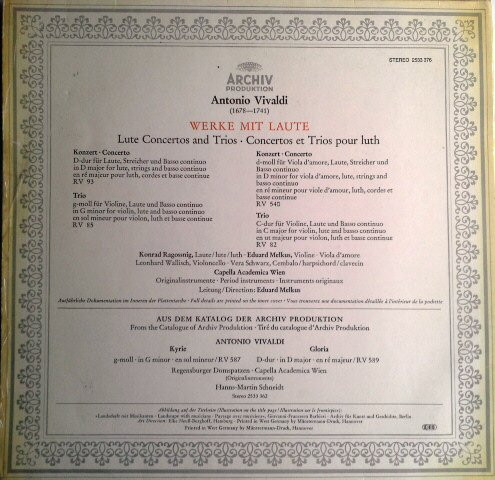 last ned album Antonio Vivaldi - Werke Mit Laute Lute Concertos And Trios Concertos Et Trios Pour Luth