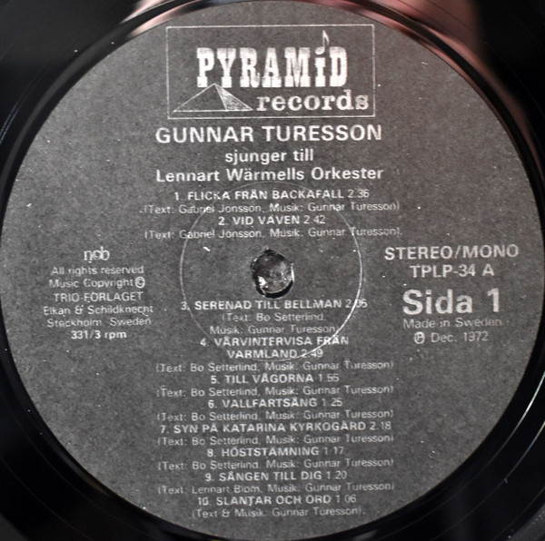 baixar álbum Gunnar Turesson Lennart Wärmells Orkester - Skaldevisor 1922 1972
