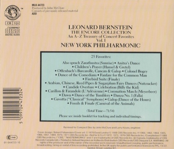 télécharger l'album Leonard Bernstein, New York Philharmonic - The Encore Collection Vol I