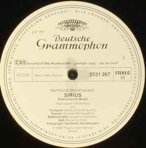 Karlheinz Stockhausen – Sirius (1980, Vinyl) - Discogs