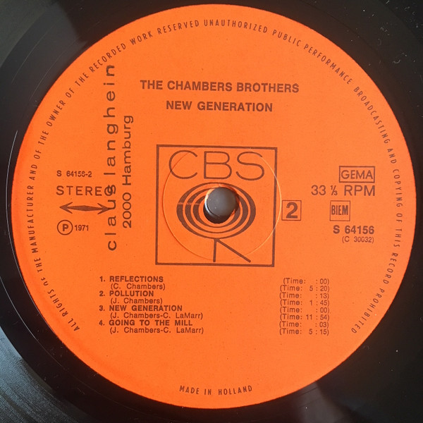 The Chambers Brothers - New Generation | CBS (S 64156) - 4