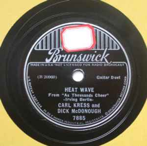 CARL KRESS and DICK McDONOUGH BRUNSWICK Heat Wave/ Chicken A-La