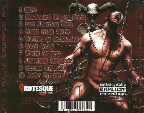 Human Rejection – Torture Of Decimation (2007, CD) - Discogs