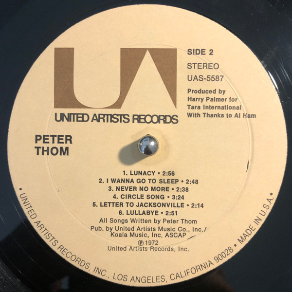 Peter Thom - Peter Thom | United Artists Records (UAS-5587) - 4