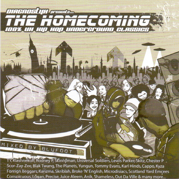 last ned album Blufoot - Diagnostyx Presents The Homecoming 100 UK Hip Hop Underground Classics