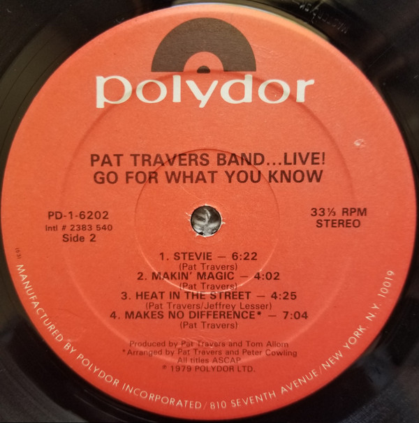 Pat Travers Band - Live! Go For What You Know | Polydor (PD-1-6202) - 4