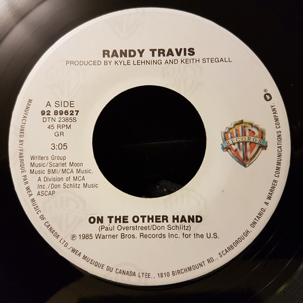 Randy Travis – On The Other Hand (1985, Vinyl) - Discogs