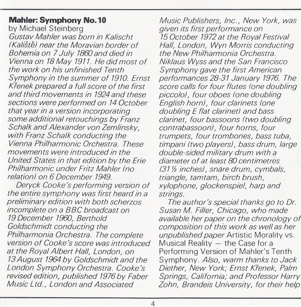 ladda ner album Mahler Brahms Orch Schoenberg, Bournemouth Symphony Orchestra City Of Birmingham Symphony Orchestra, Simon Rattle - Symphony No 10 Revised Performing Version by Deryck Cooke 1966 74 Piano Quartet No1 In G Minor