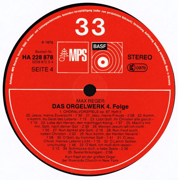 descargar álbum Max Reger, Kurt Rapf - Das Orgelwerk 4
