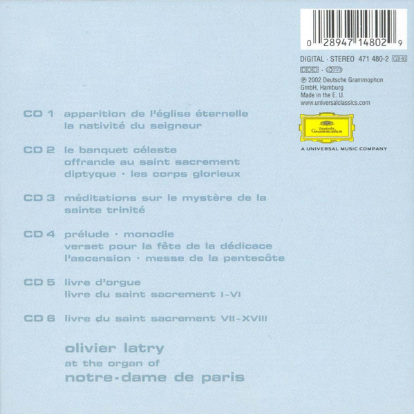 descargar álbum Messiaen Olivier Latry - Complete Organ Works