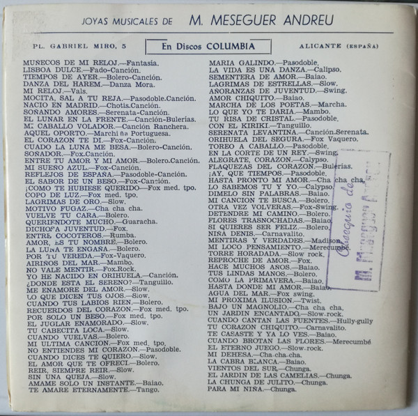 lataa albumi Meseguer Andreu y Su Orquesta - Bellas Melodías Rítmicas