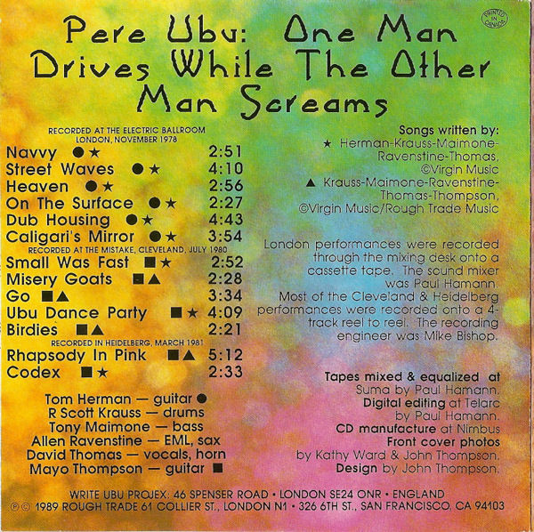 télécharger l'album Pere Ubu - One Man Drives While The Other Man Screams