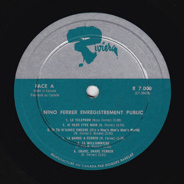 Nino Ferrer - Enregistrement Public | Riviera (R-7000) - 3