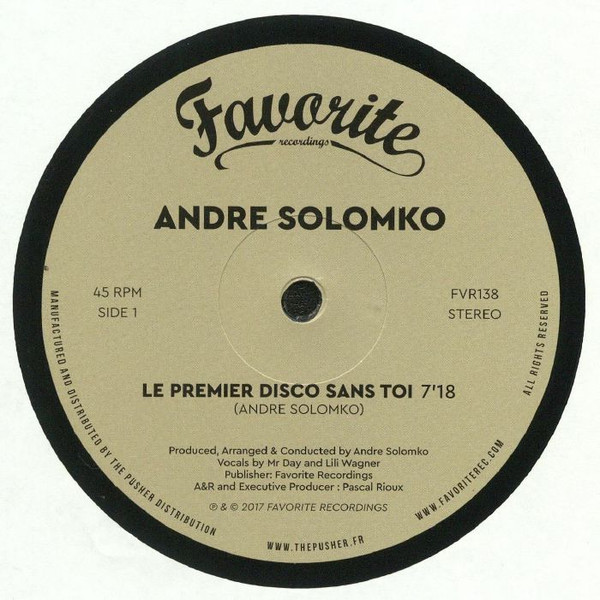 ladda ner album Andre Solomko - Le Premier Disco Sans Toi