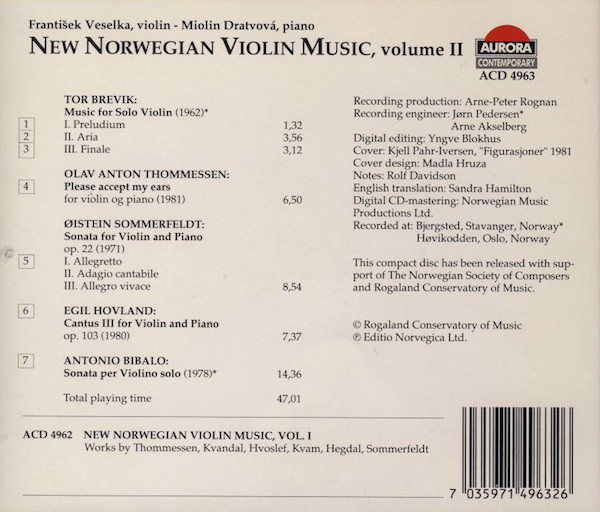 lataa albumi František Veselka Milena Dratvová - New Norwegian Violin Music Vol II