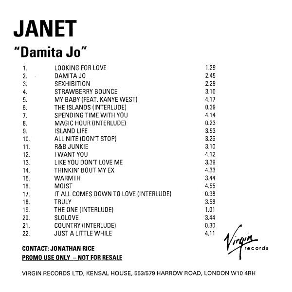 Janet – Damita Jo (2004, CDr) - Discogs