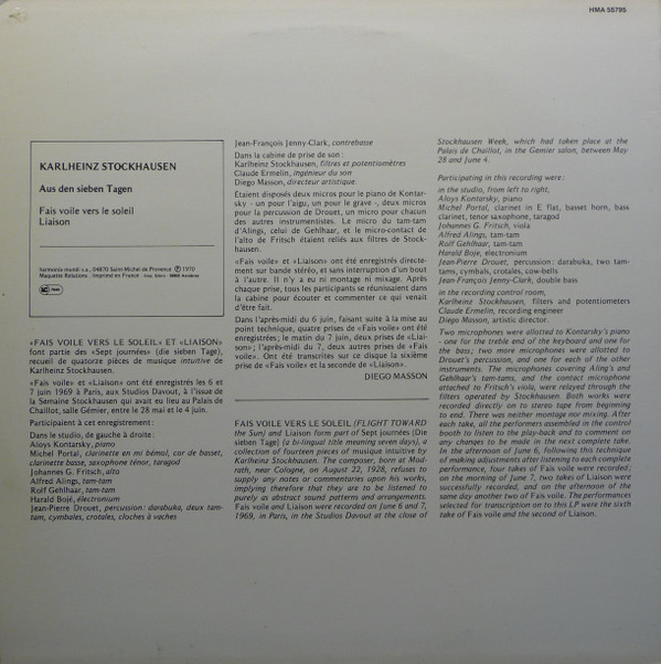 Album herunterladen Karlheinz Stockhausen Musique Vivante, Diego Masson - Aus Den Sieben Tagen