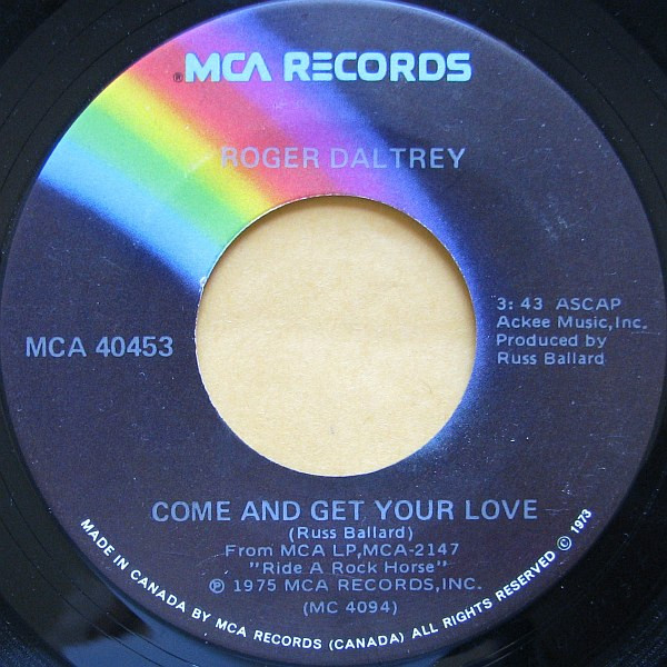 Roger Daltrey – Get Your Love (1975, Vinyl) - Discogs