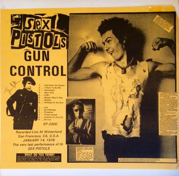 Sex Pistols – Gun Control (Vinyl) - Discogs
