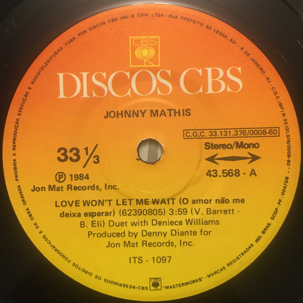 ladda ner album Johnny Mathis, Deniece Williams - Love Wont Let Me Wait Lead Me To Your Love