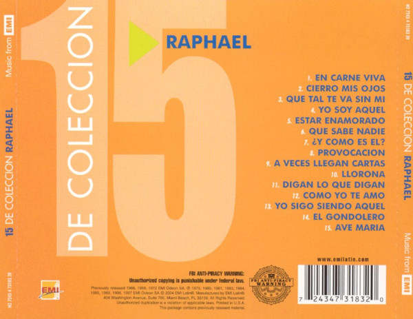 Album herunterladen Raphael - 15 De Coleccion