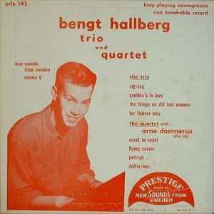 bengt hallberg trio and quartet prlp 145 10inch original盤-