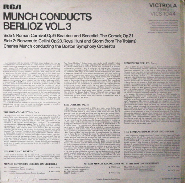 Album herunterladen Berlioz, Charles Munch, The Boston Symphony Orchestra - Munch Conducts Berlioz Vol 3
