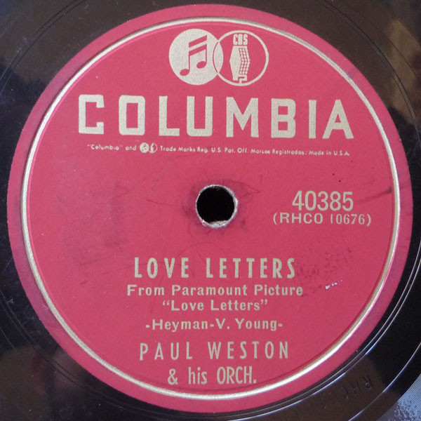 last ned album Paul Weston & His Orch - Taras Theme Love Letters