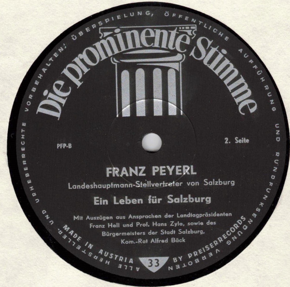 télécharger l'album Franz Peyerl - Ein Leben Für Salzburg
