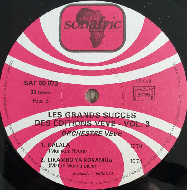 Album herunterladen Orchestre Veve - Les Grands Succes Des Éditions Veve Vol 3 Direction Verckys