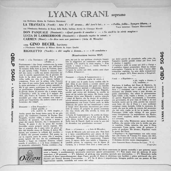 télécharger l'album Lyana Grani, Gino Bechi - Recital