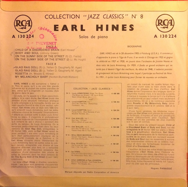 lataa albumi Earl Hines - Solos De Piano