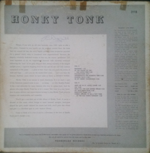 descargar álbum Fred Burton - An Adventure In Sound Honky Tonk Played By Fred Burton The Old Professor