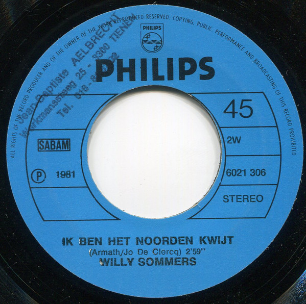 lataa albumi Willy Sommers - Naar De Zee Ik Ben Het Noorden Kwijt