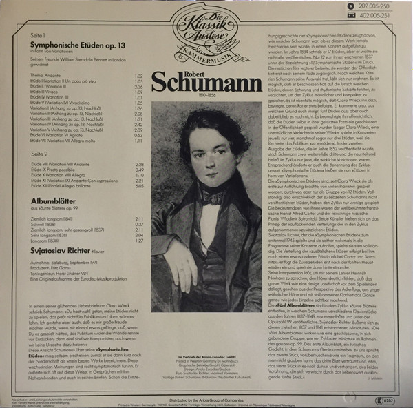descargar álbum Sviatoslav Richter, Robert Schumann - Symphonische Etüden Op13 Albumblätter aus Op 99