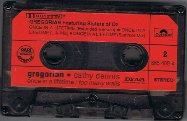 télécharger l'album Gregorian Feat Sisters Of Oz Cathy Dennis - Once In A Lifetime Too Many Walls