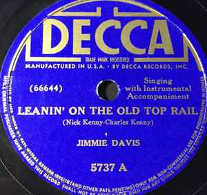 Jimmie Davis - Leanin' On The Old Top Rail / The Last Trip Of The Old Ship album cover