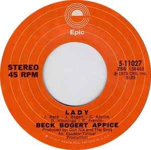 Beck, Bogert & Appice - Lady album cover