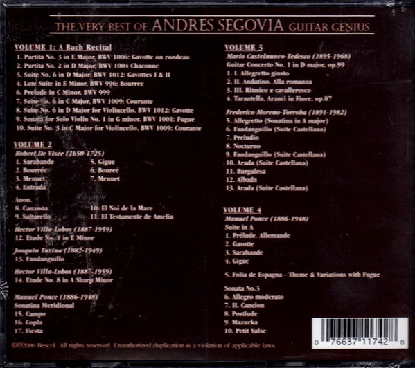 Album herunterladen Andrés Segovia - The Very Best Of Andres Segovia Guitar Genius