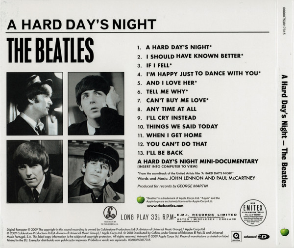 The Beatles – A Hard Day's Night (2018, Tri-fold cardboard sleeve