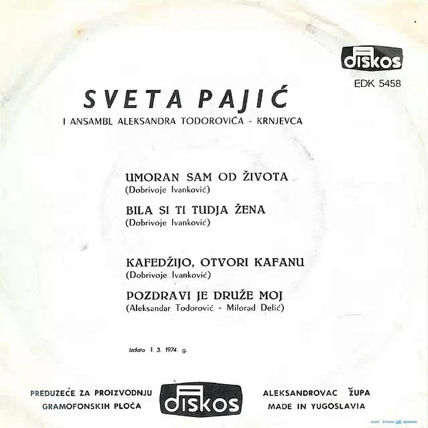 Album herunterladen Sveta Pajić - Umoran Sam Od Života