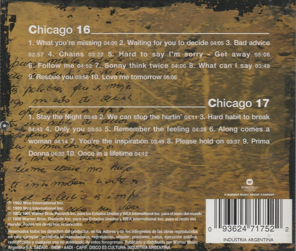 ladda ner album Chicago - Doble Dosis Chicago 16 Chicago 17