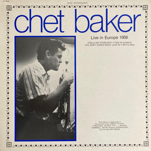Chet Baker – Live In Europe 1956 (1982, Vinyl) - Discogs