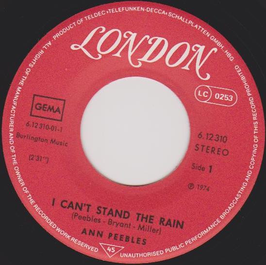 Ann Peebles – I Can't Stand The Rain (Original Version) (1978