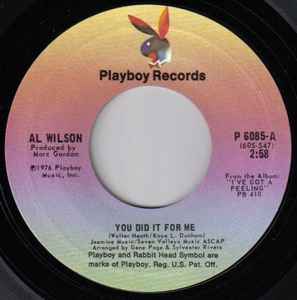 Al Wilson - You Did It For Me album cover