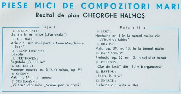 lataa albumi Gheorghe Halmoș - Piese Mici De Compozitori Mari