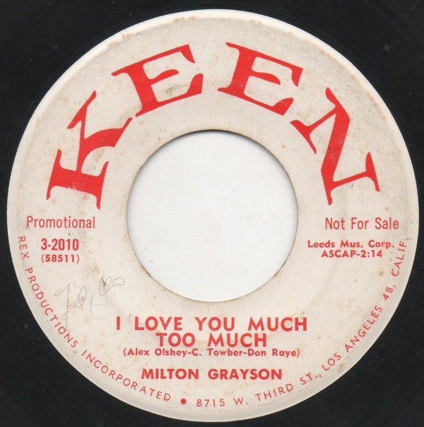 baixar álbum Milton Grayson - I Love You Much Too Much No Greater Love