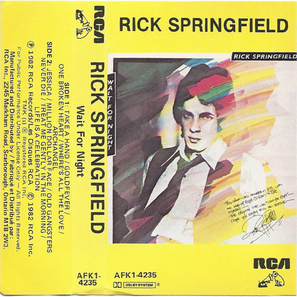 Rick Springfield – Wait For Night (1982, Cassette) - Discogs