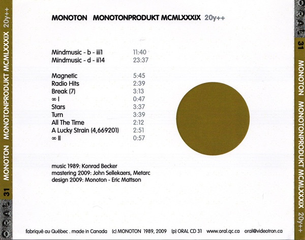 ladda ner album Monoton - Monotonprodukt MCMLXXXIX 20y